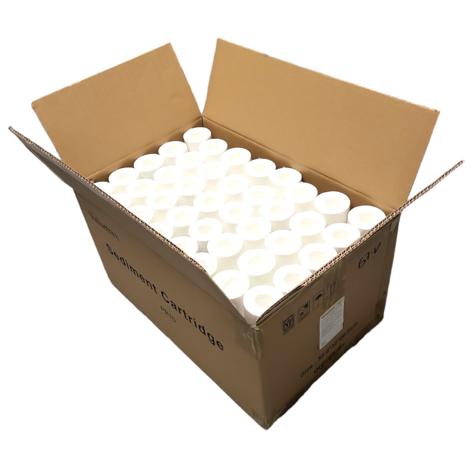 Valuetrex 10" 1227871-V Sediment Filter 25 Micron Poly Spun 9/34" X 2.5"-40 Pack gallery