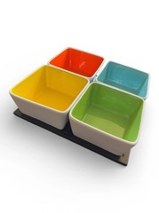 Summertime 5 Piece Serving Set By Overandback Ceramic Bowls Colorful