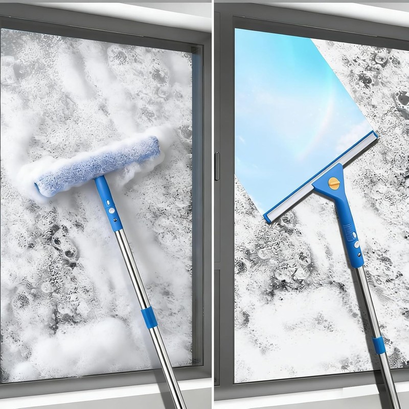 Professional Window Cleaning kit, 2-in-1 Window Squeegee with 78" Extension gallery