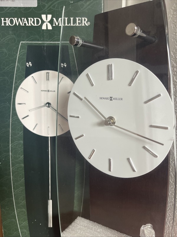 Howard Miller 625401 Wall Clock Pendulum Black White Analog Display gallery