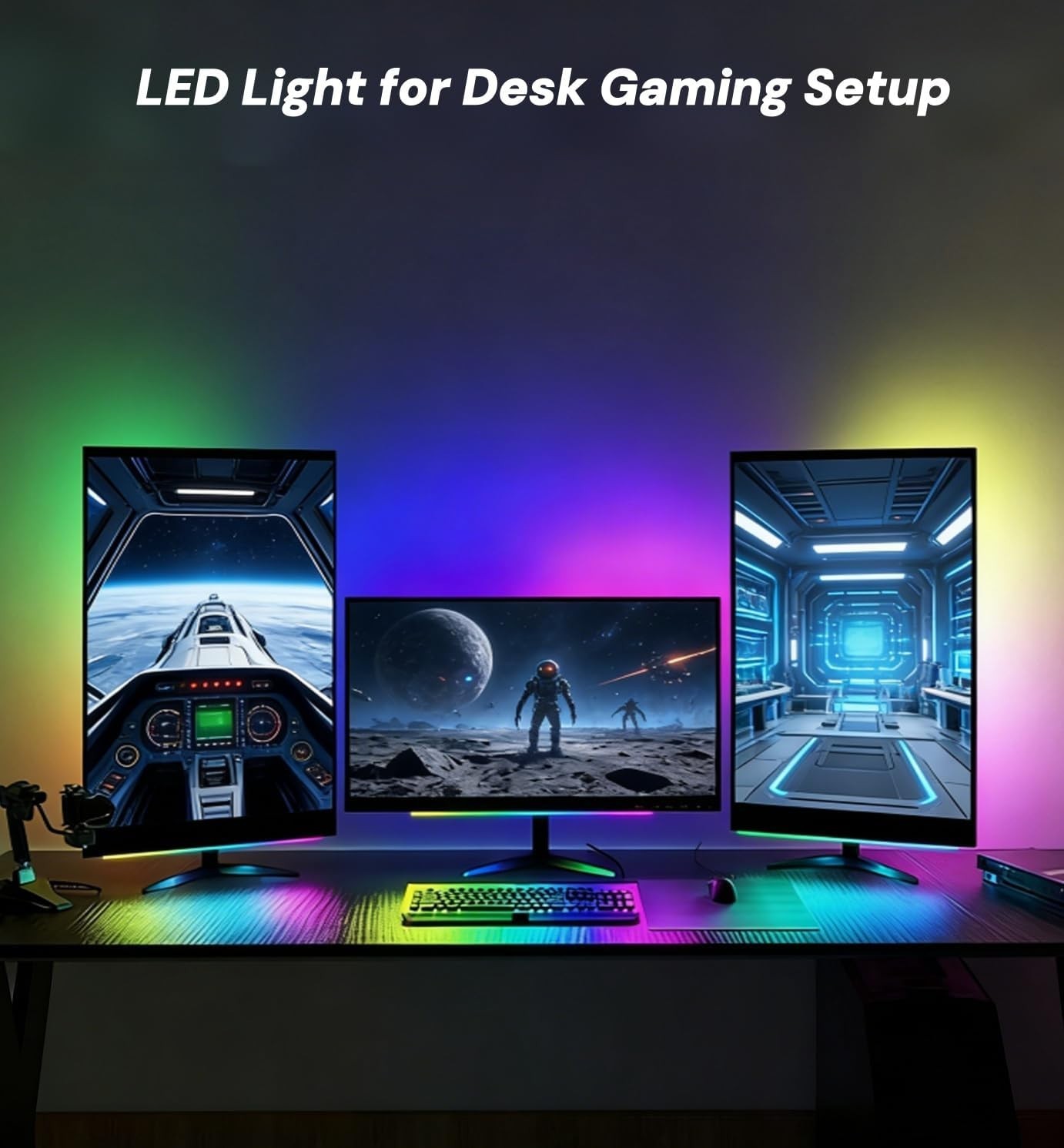 RGB Light Bar, Dimmable Under Cabinet Lights with 8 Colors & Multicolor gallery