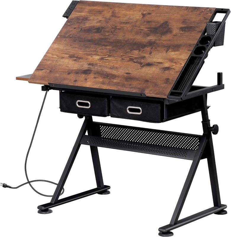 NEW ZENY Adjustable Drafting Table with Stool, Tilting Drawing Desk Artist Tab gallery