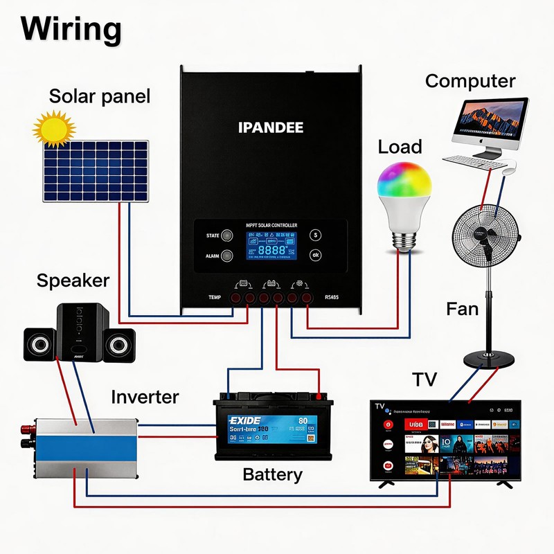 MPPT Solar Charge Controller 60A Battery Regulator 12/24/36/48V PV200V+Bluetooth gallery