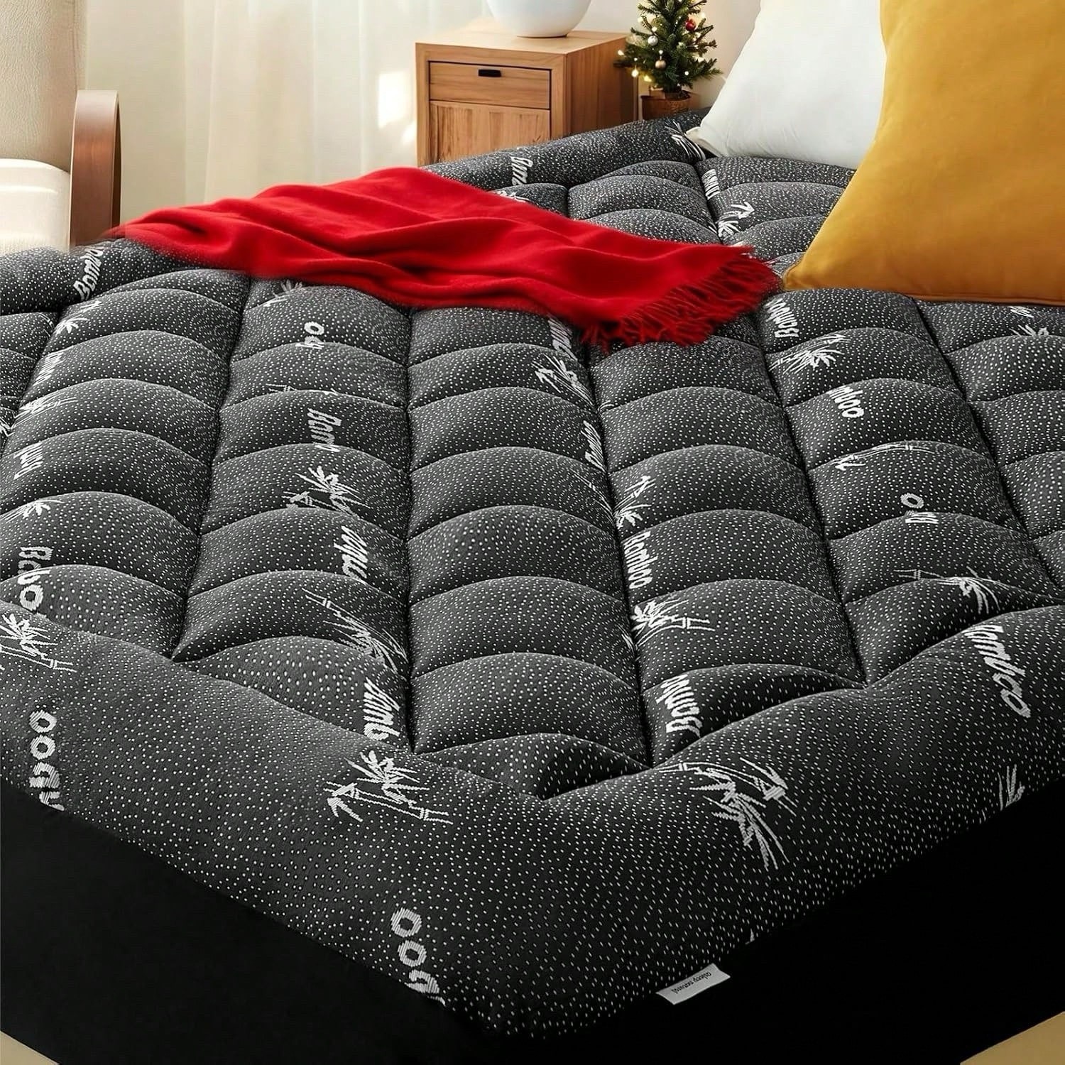 Mattress Topper Viscose Derived From Bamboo, Thick Pillow Top Mattress Pad gallery