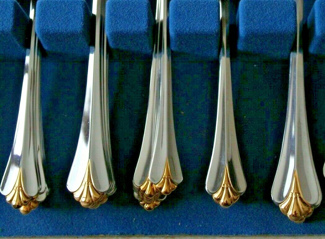 Oneida Community ROYAL FLUTE GOLD ACCENT Stainless You Choose the Piece (s) gallery