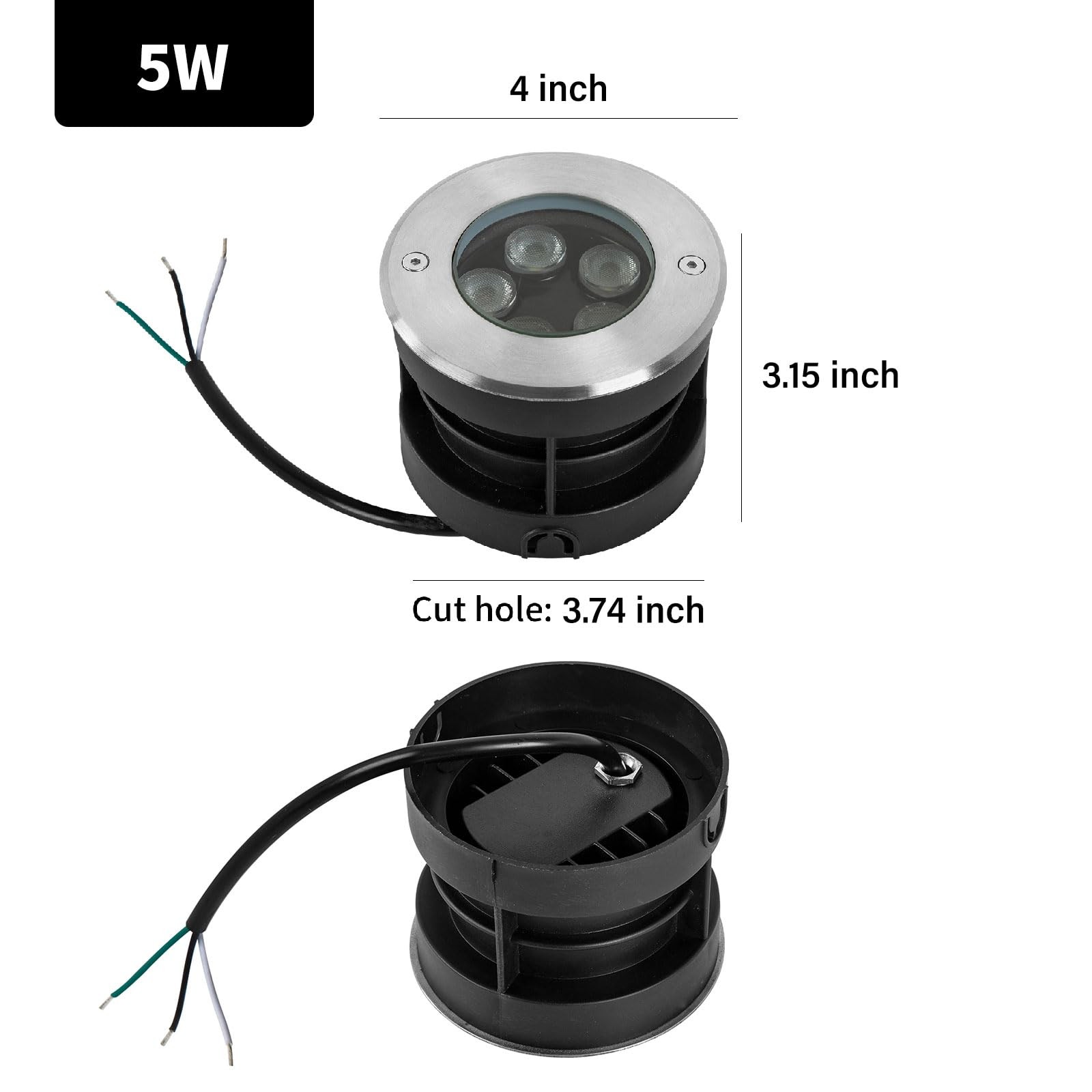 GOCuces 8 Pack LED In Ground Landscape Lights IP67 Waterproof 5W 120V 3CCT gallery