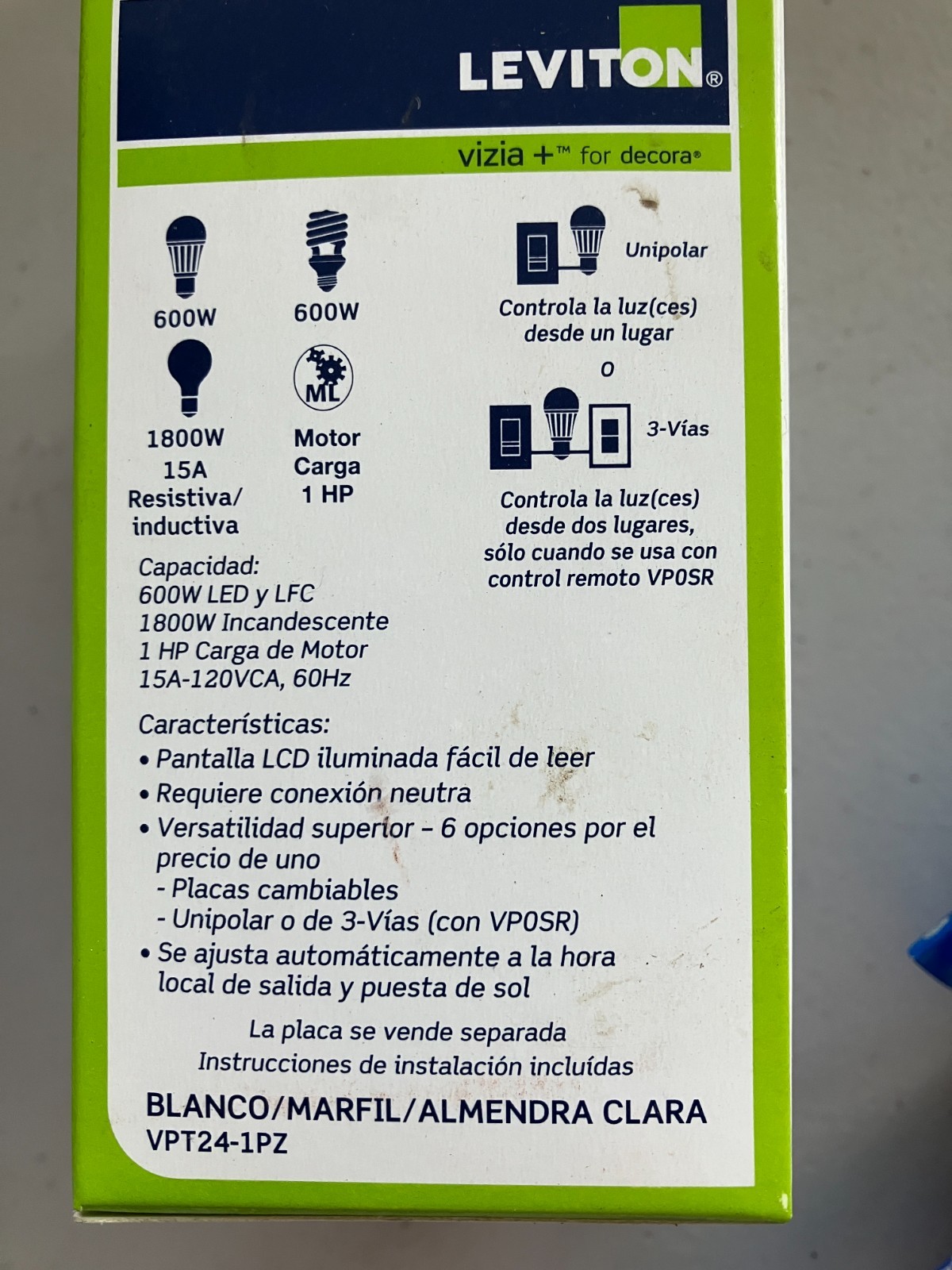 LEVITON 24HR PROGRAMMABLE TIMER VPT24-1PZ gallery