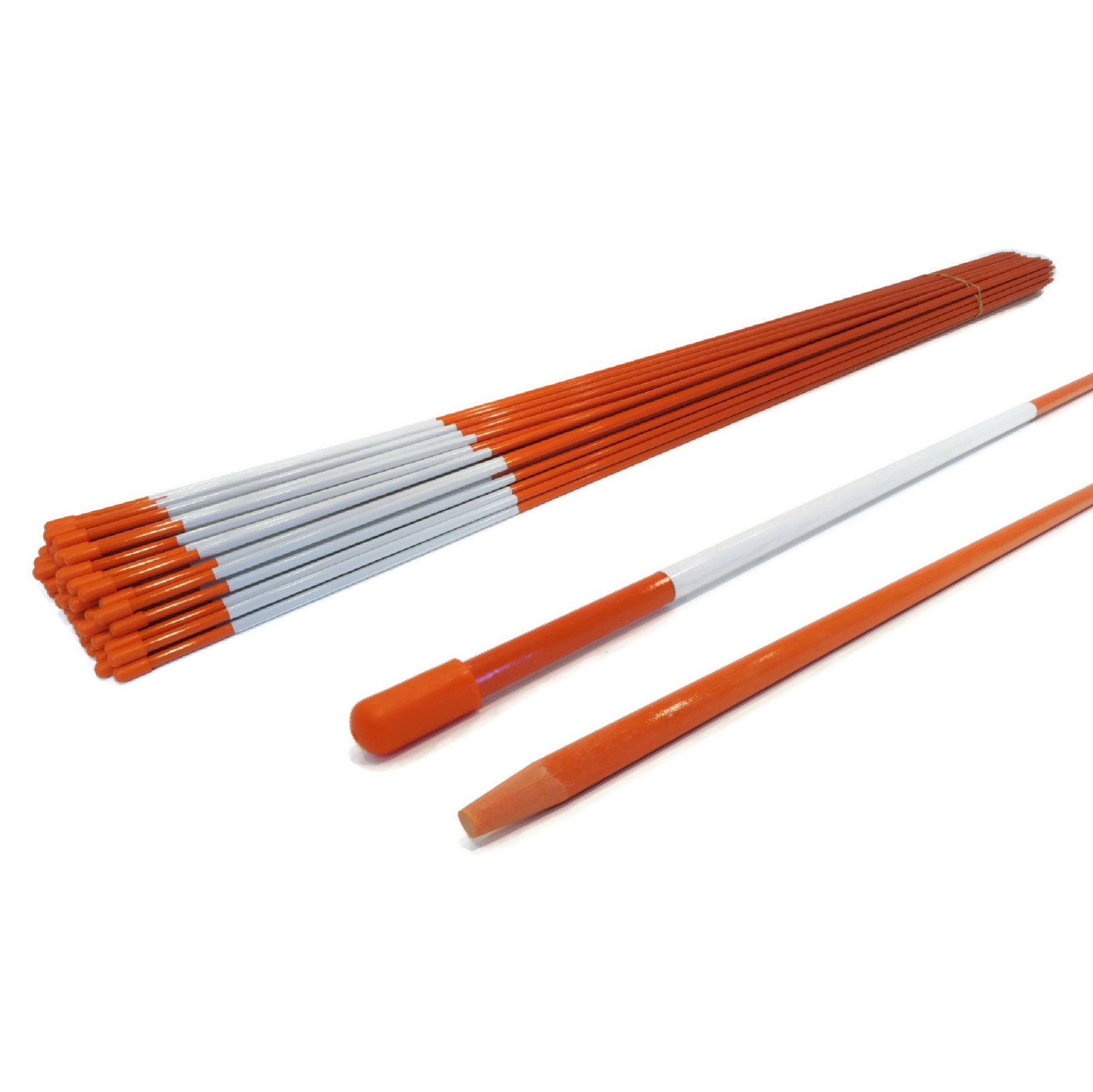 75-Pack 1/4" Orange Ground Stake w/ Reflection for Snow Plowing Roadway, Walkway gallery