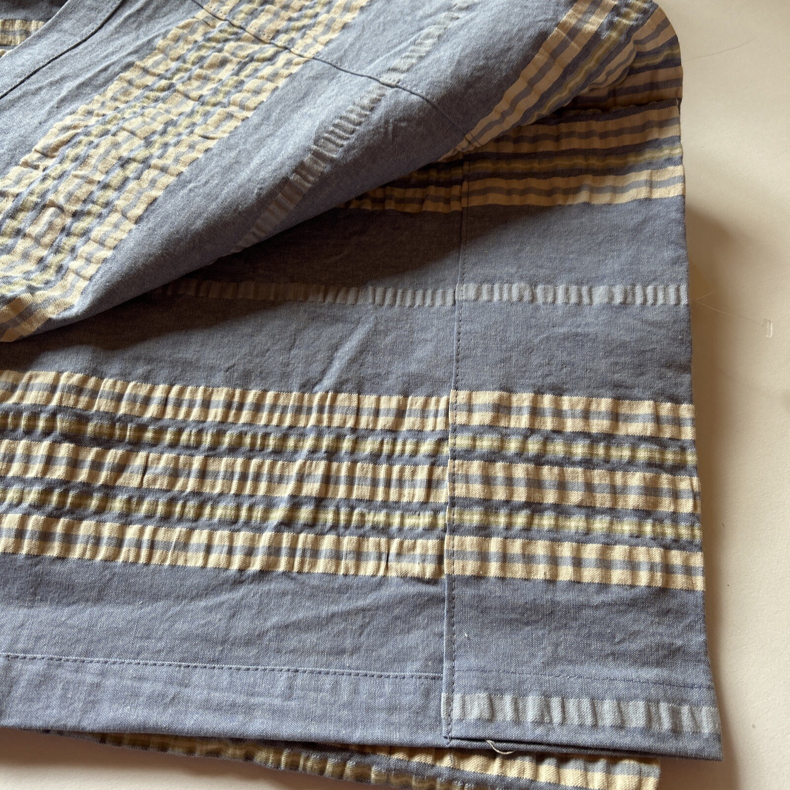 Country Curtains 1 Unlined Panel Blue /Yellow Single 100% Cotton 90"x49.5" - NWT gallery