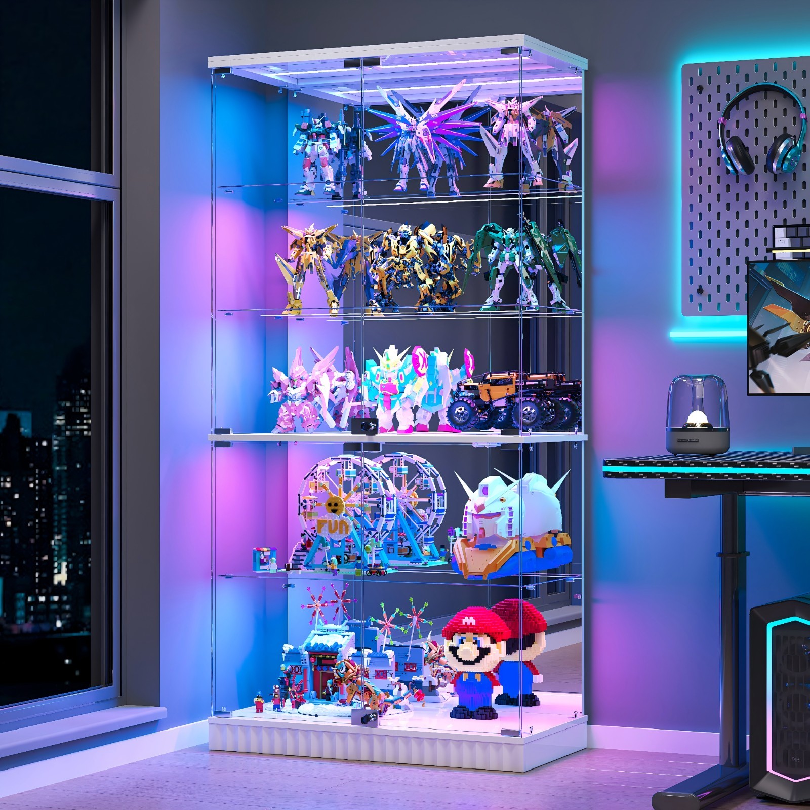 Display Cabinet with RGB Lights, Curio Cabinet Display Cases for Collectibles gallery
