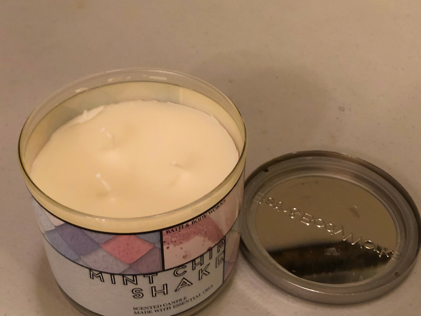 Bath & Body Works MINT CHIP SHAKE Candle 3 WICK NEW Pick Quantity FALL gallery