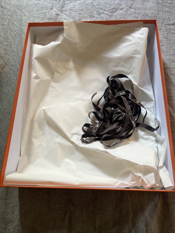 Authentic Hermes Empty Bag Box 18" X 15" X 4" (252) + Tissue + Ribbon gallery