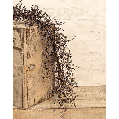 NEW Primitive FARMHOUSE PIP BERRY GARLAND BLACK AND GRAY 48" Cottage Rustic gallery
