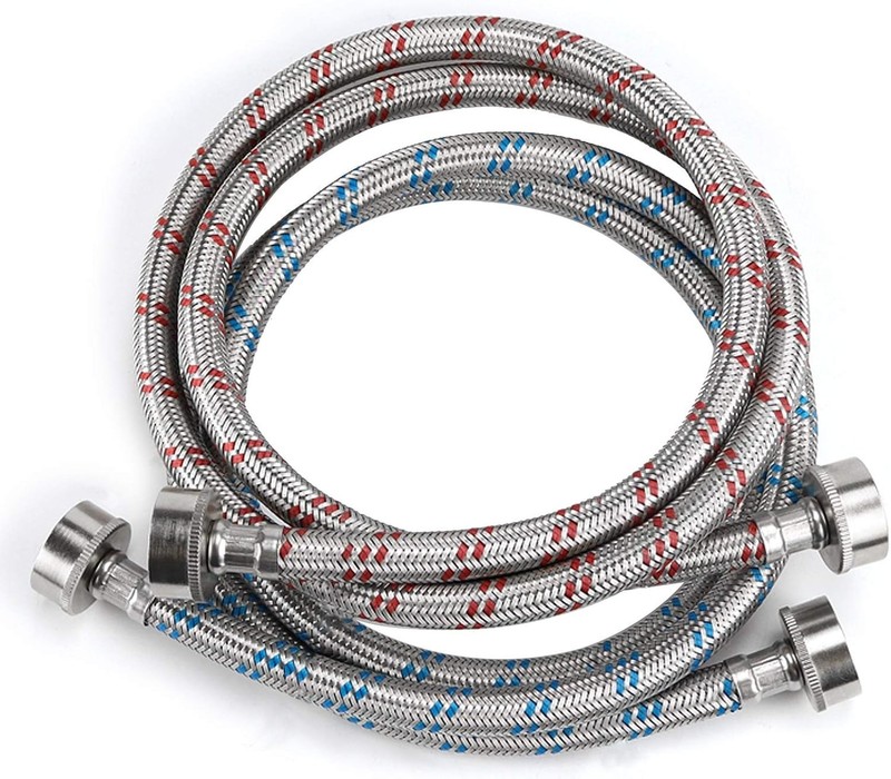 Washing Machine Hoses 4FT Stainless Steel Braided Hot Cold Water Lines 2 Pack gallery