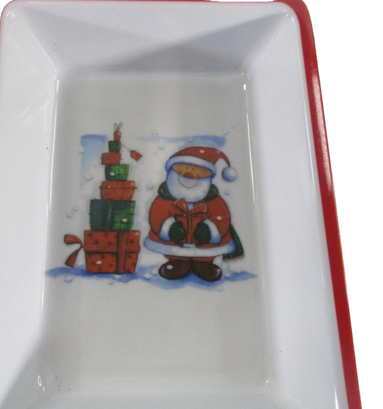 Accent Christmas Melamine Side Serving Tray 3 Sections 33cm x 15.5cm Height 3cm gallery