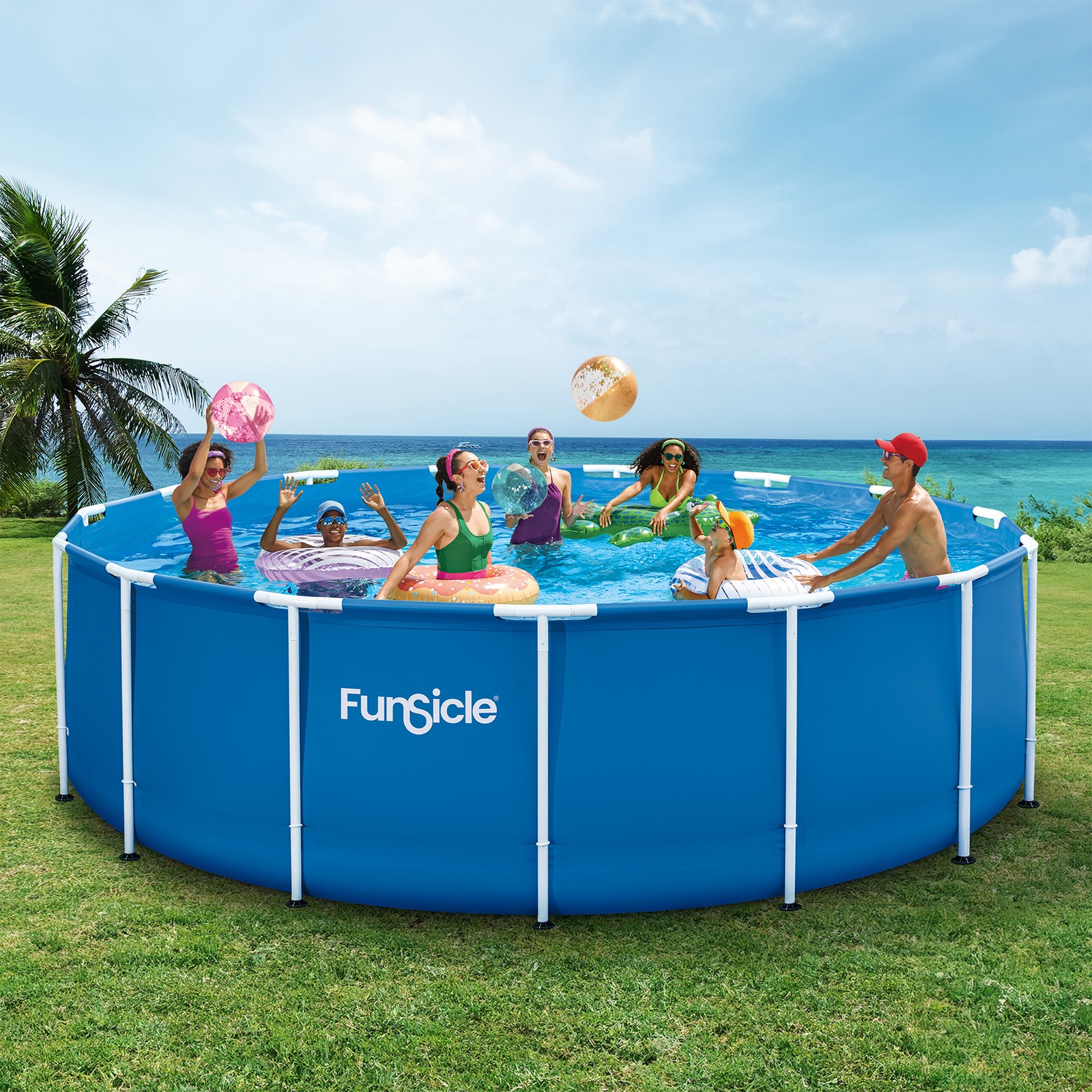 Funsicle 15' x 48" Outdoor Activity Round Frame Swimming Pool Set (Open Box) gallery