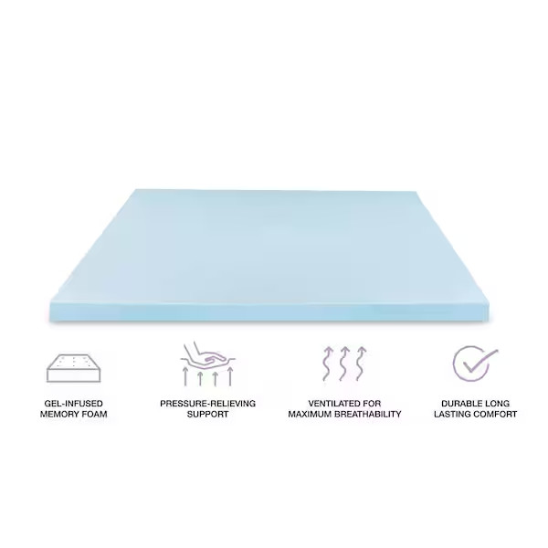 StyleWell 4 in. Gel Infused Memory Foam Full Mattress Topper 53"x74" 1004850840 gallery