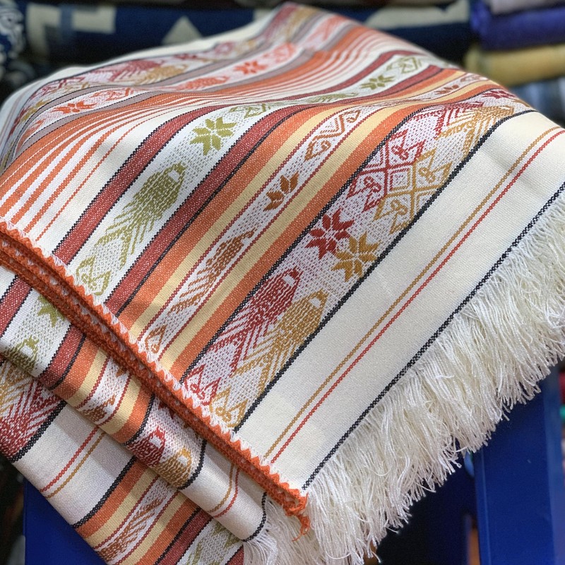 TABLECLOTH RECTANGLE COTTON THROW HANDMADE OTAVALO ANDEAN INCA 60"x80" 6-8 SEATS gallery