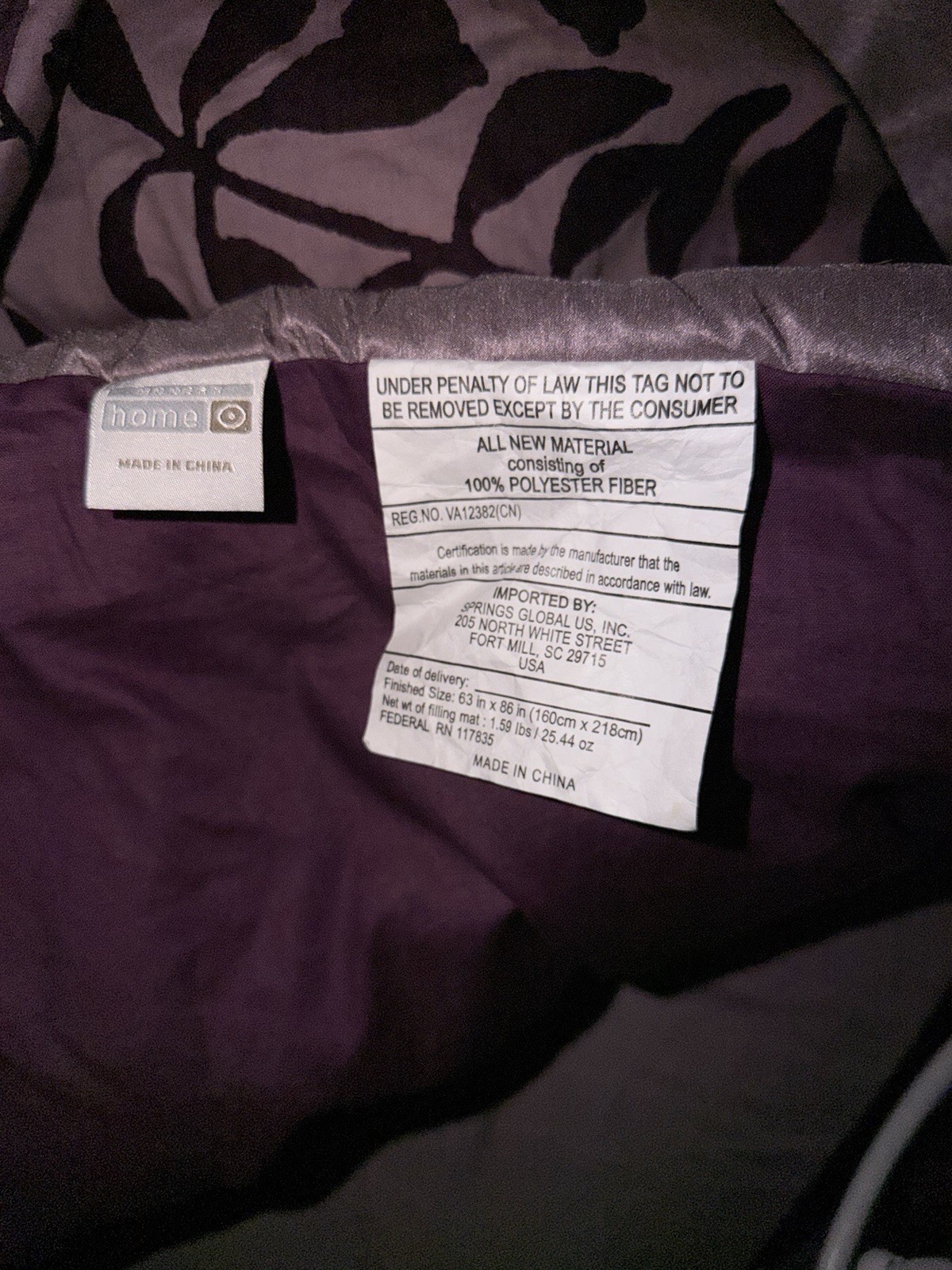 Authentic Twilight Bella Swan “Purples Cool” Twin Comforter + 1 Pillow Sham gallery