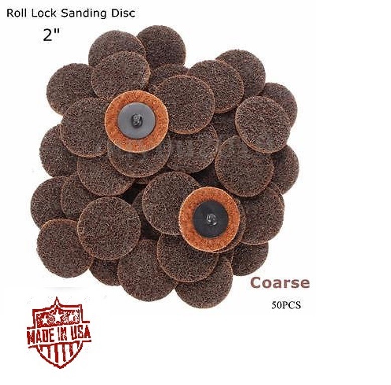 50 Pc 2" coarse Roloc Scotch pads Roll Lock Surface Sanding Disc Made in USA gallery