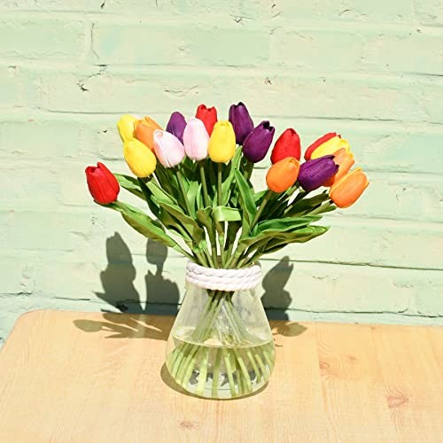 20pcs Multicolor Flowers Artificial Tulip Silk Flowers 13.5" for Multi Color gallery