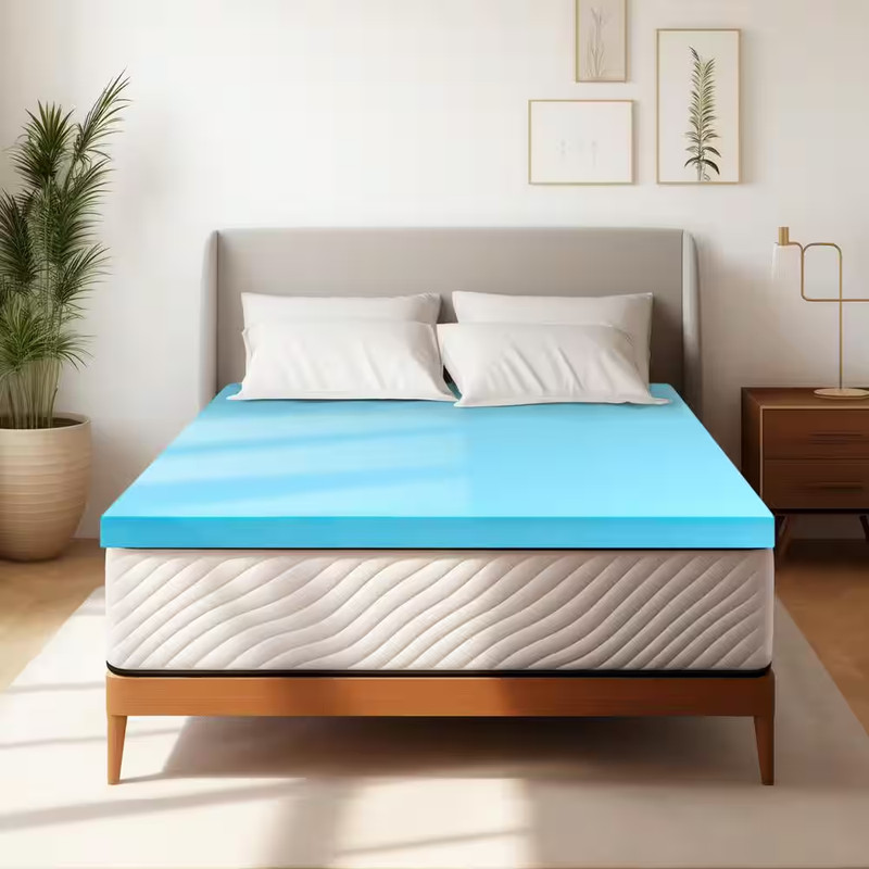 Medium 4 In. Full Gel Memory Foam Mattress Topper, Convenient Shipping gallery