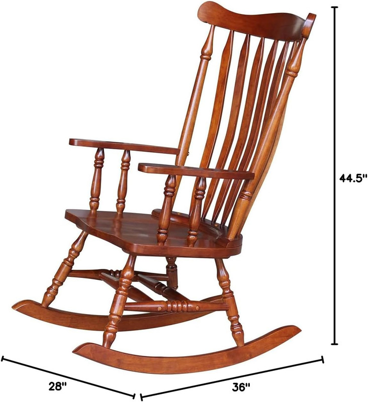 Cherry Solid Wood Rocking Chair, 225Lbs Capacity, Sturdy Parawood Design gallery