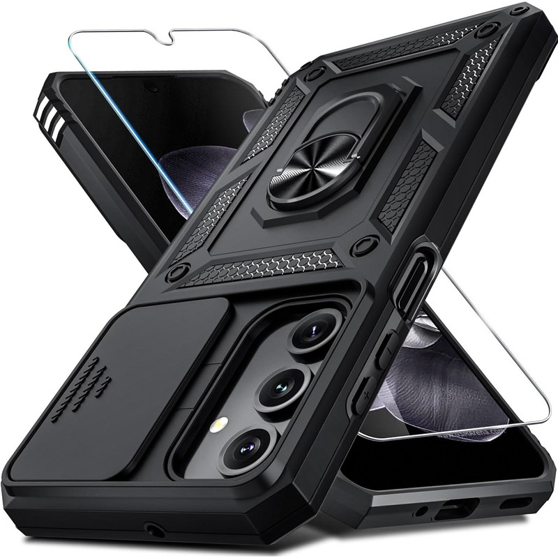 For Samsung Galaxy A16 5G Case Heavy-Duty Tough Dual Layer Cover +Tempered Glass