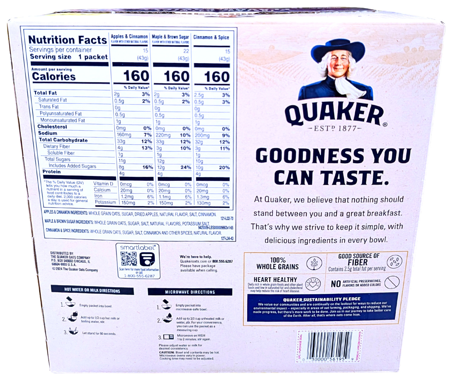 Quaker Instant Oatmeal Variety Pack 52 Packs x 1.51 Oz EXP 08/2026 gallery