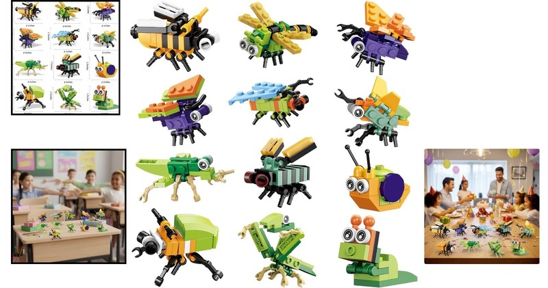 12-Pack Mini Animal Building Blocks - Creative Party Favors for Kids Age 6-12 gallery