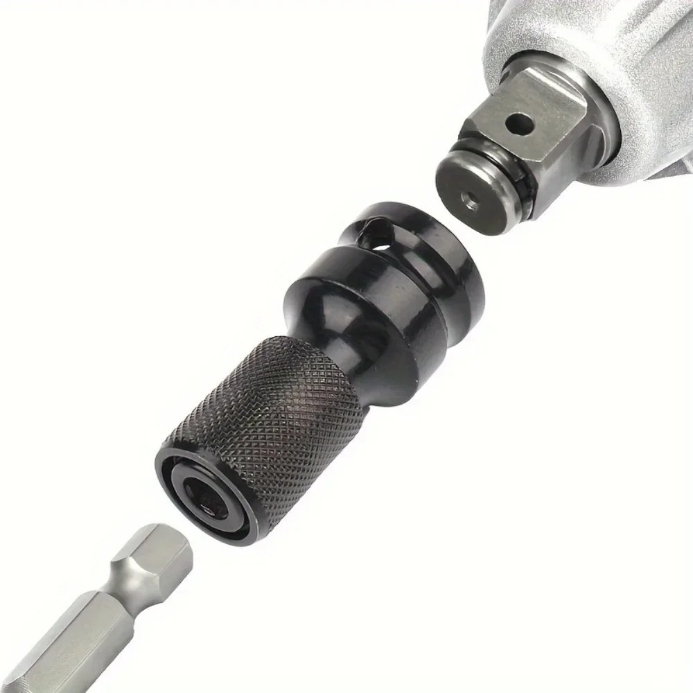 1/2" Drive to 1/4" Hex Adapter Impact Wrench to Drill Bit Holder Converter UK gallery