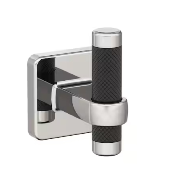 Amerock Esquire Single Robe Hook in Polished Nickel/Black Bronze gallery