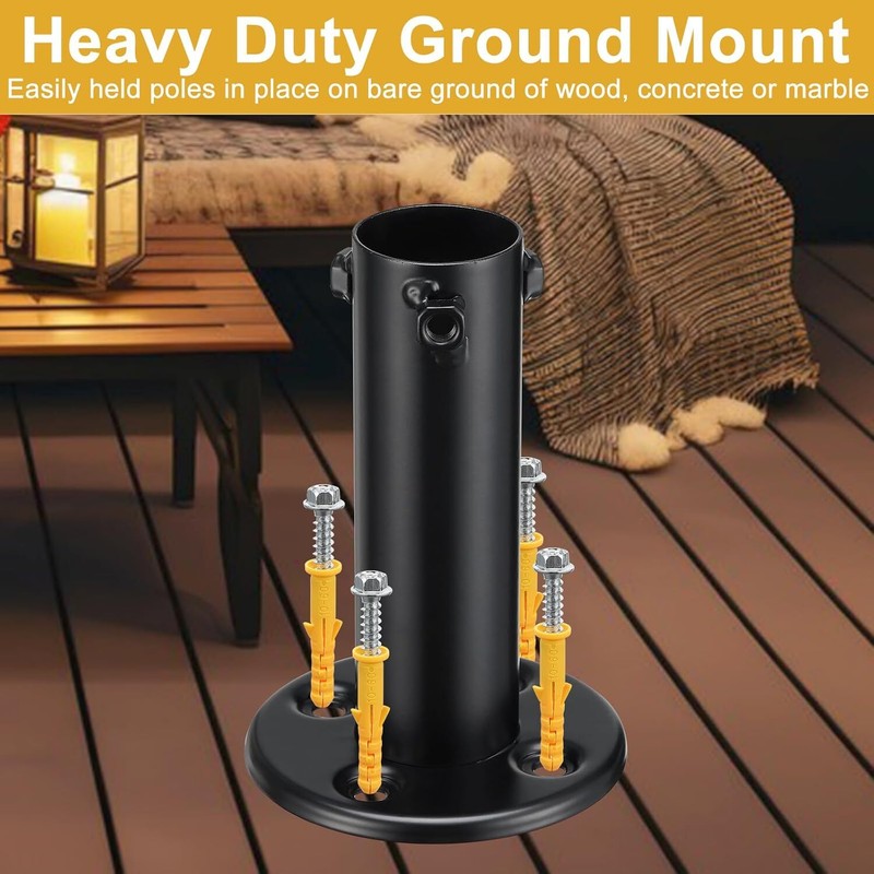 String Light Poles for Outside Deck 2 Pack 8FTHeavy Duty Metal Garden Outdoor... gallery