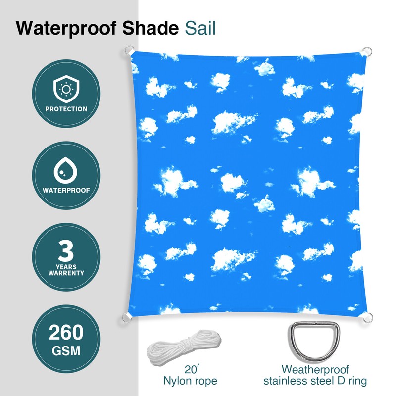 Waterproof Shade Sail Rectangle Sun Canopy Cover for Garden Patio Awning Outdoor gallery