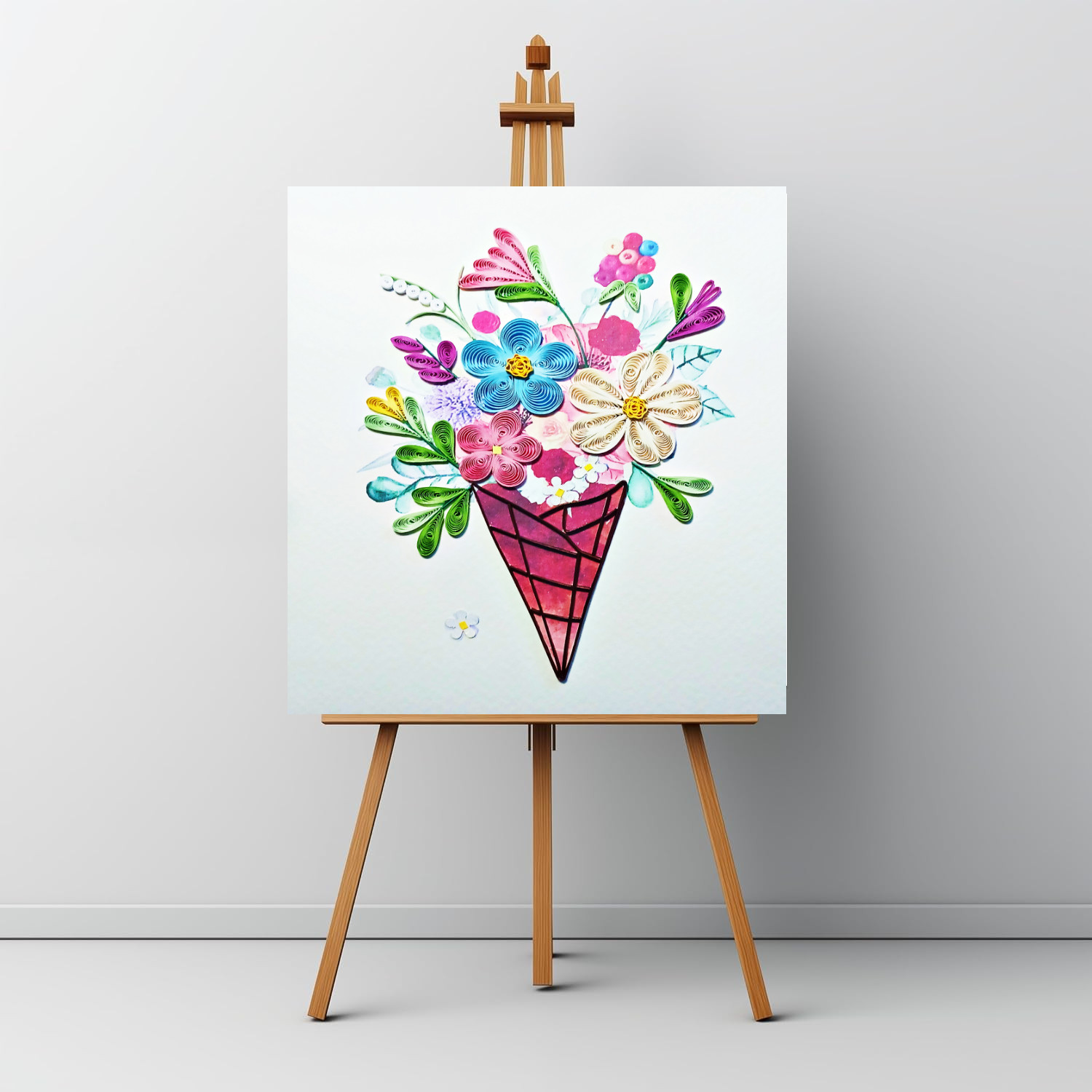 Mixed Flower Quilling Greeting Card for birthday , Thank you , all occasions gallery