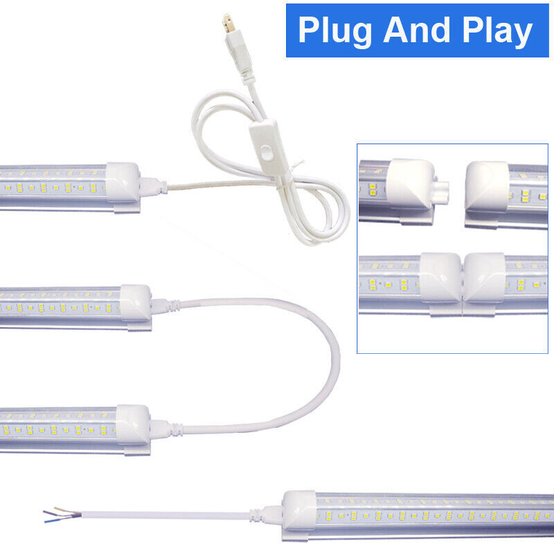 12 Pack LED Ceiling Light 8FT 144W 6500K Daylight T8 Integrate Fixture V Shaped gallery