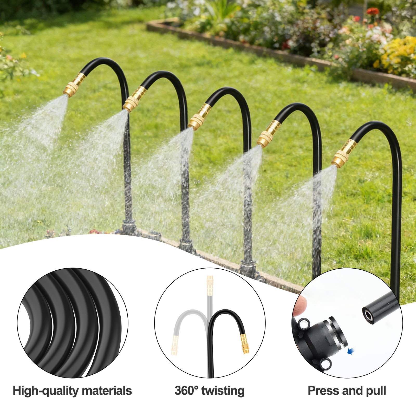 Drip Irrigation Kit DIY Garden Watering System Adjustable Sprayer Plant Lawn 1/4 gallery