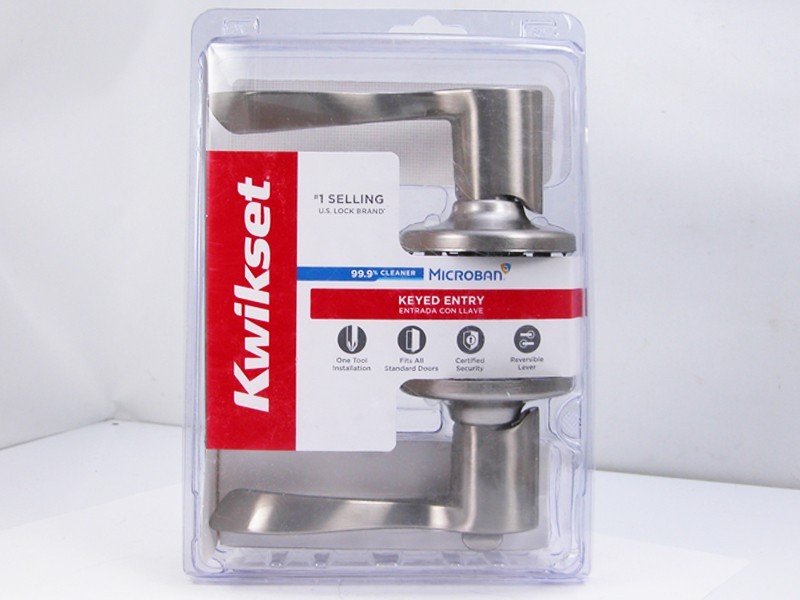 New KWIKSET Balboa Satin Nickle Keyed Entry DOOR HANDLE gallery
