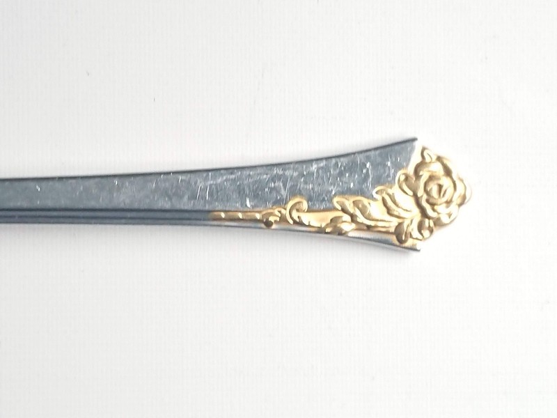 Oneida Golden Damask Rose Cube Mark Flatware Lot 5 Pc gallery