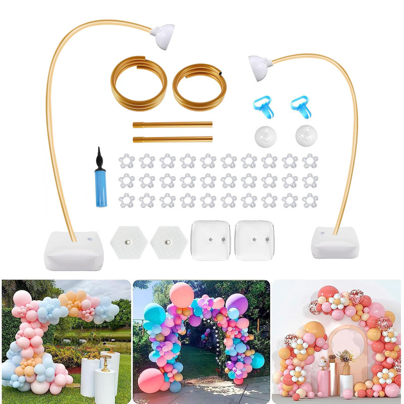 Bendable 8.2FT&5FT Balloon Arch Stand with Base Manual Pump Kit Party Decoration gallery