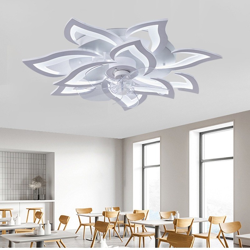 LED Dimmable Ceiling Fans with Lights&Remote Modern Flush Mount LED Fan Light gallery
