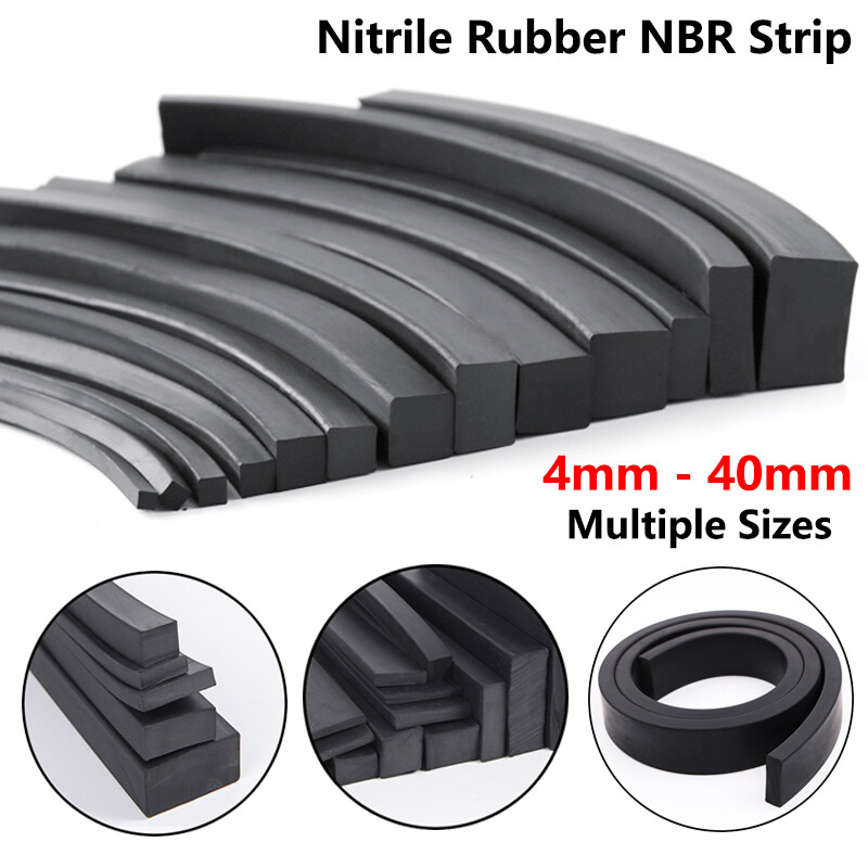 Smooth Solid Nitrile Rubber Strip Square Sheet Oil Resistant 4mm-40mm NBR Black gallery