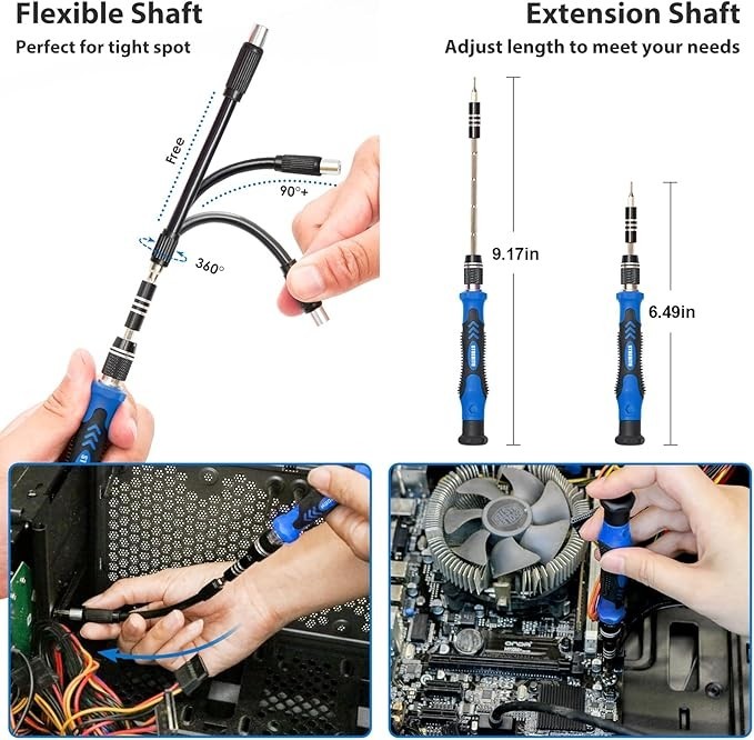 STREBITO Electronics Precision Screwdriver Sets 142-Piece with 120 Bits Magnetic gallery