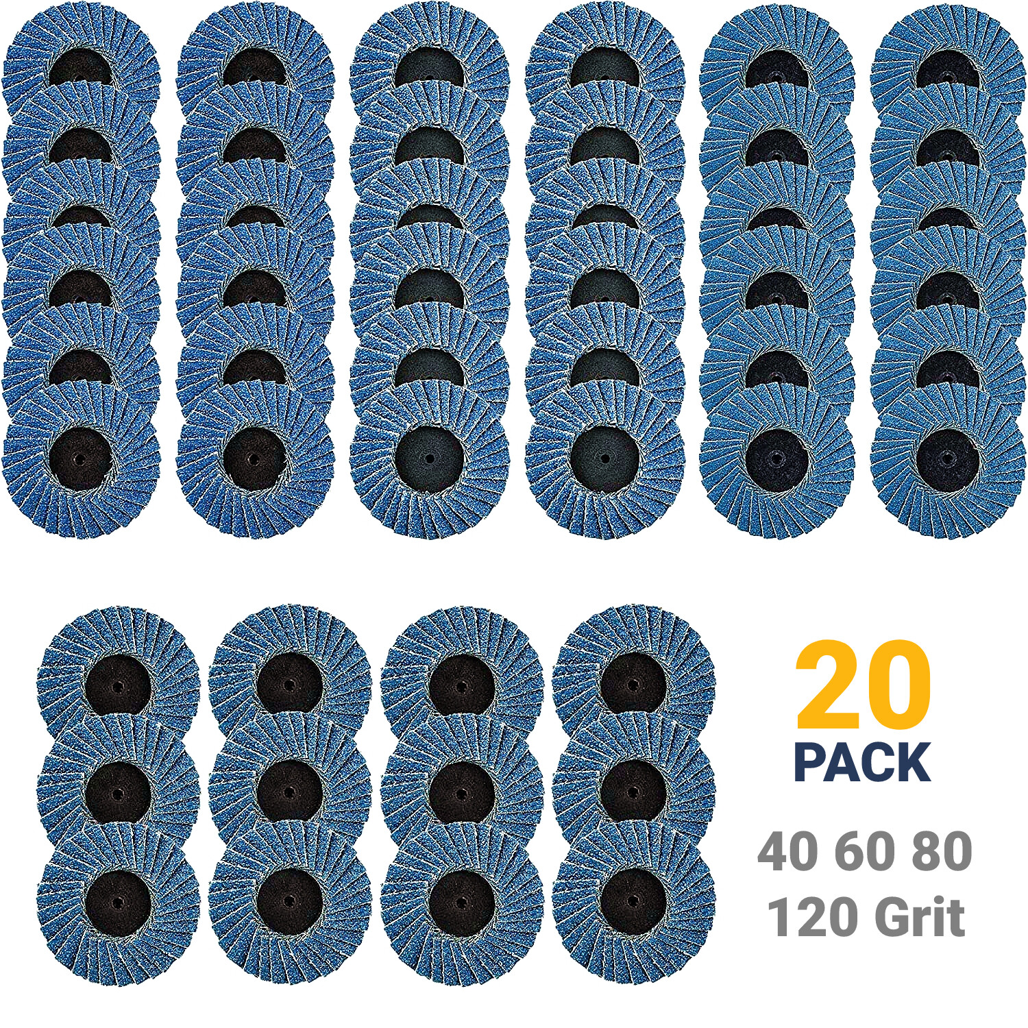 20 PCS 2 inch Zirconia Roll Lock Flap Sanding Disc 40 60 80 120 Grit Die Grinder gallery