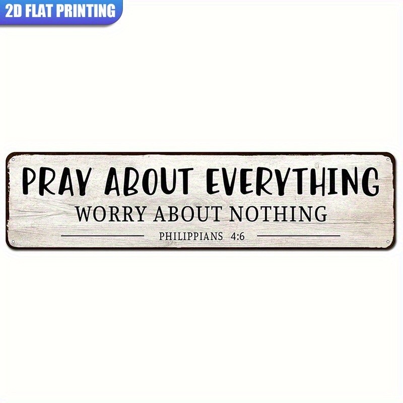 Pray About Everything Tin Sign Philippians 4:6 Christian Decor Vintage Wall Art gallery