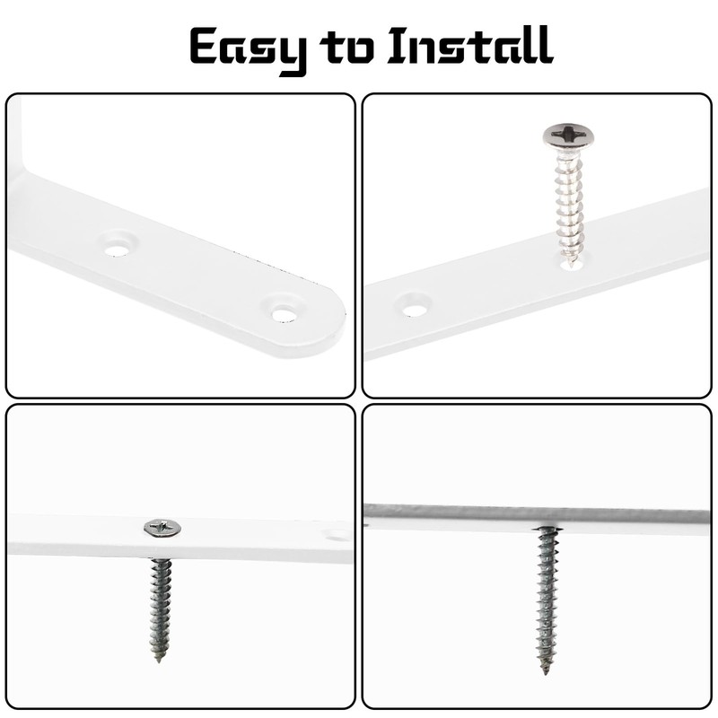 Luomorgo 4 Pcs L Shaped Brackets for Shelves, Heavy Duty Stainless Steel, Dec... gallery