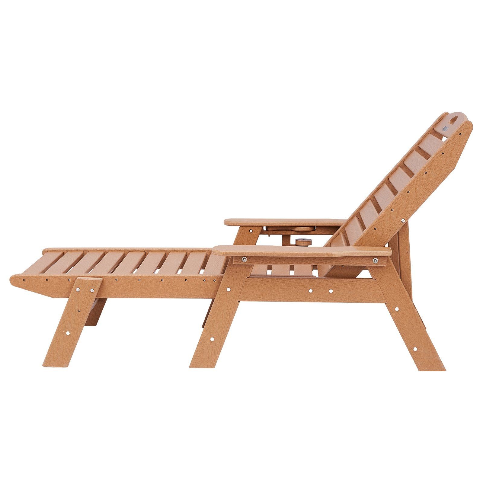 400lb Capacity Brown HDPE Chaise Lounge 6-Position Adjustable gallery