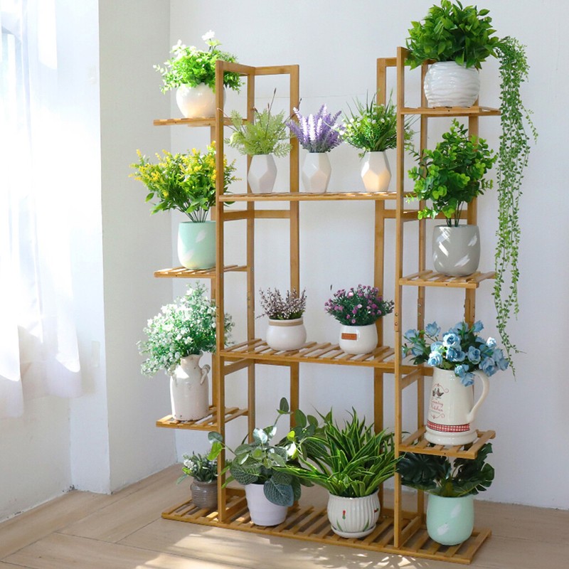 Large Thicker Bamboo Plant Stand Vertical Living Wall Flower Dispaly Rack Shelf gallery