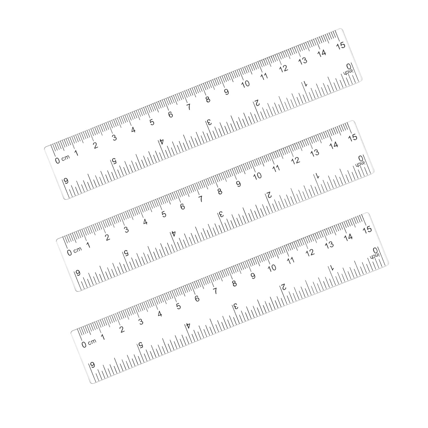 3 Pcs 6 Inch Clear Plastic Ruler, School Straight Short Transparent Small Ruler gallery