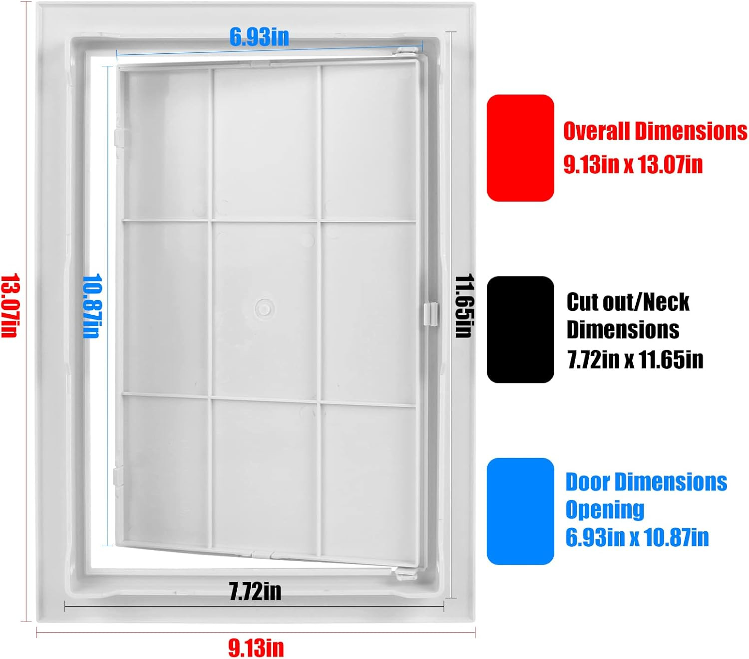 8x12 Inch Plastic Access Panel for Drywall Ceiling Plumbing Hinged White gallery